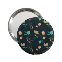 Flowers Leaves Pattern Seamless 2 25  Handbag Mirrors by Ravend