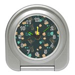 Flowers Leaves Pattern Seamless Travel Alarm Clock Front