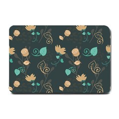 Flowers Leaves Pattern Seamless Small Doormat by Ravend