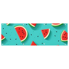 Watermelon Fruit Slice Banner And Sign 9  X 3  by Ravend