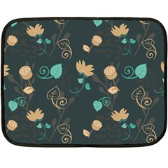 Flowers Leaves Pattern Seamless Fleece Blanket (mini) by Ravend