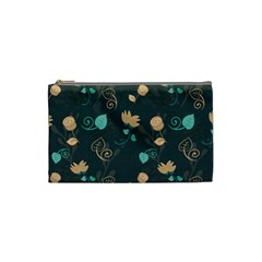 Flowers Leaves Pattern Seamless Cosmetic Bag (small) by Ravend