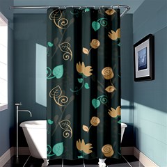 Flowers Leaves Pattern Seamless Shower Curtain 36  X 72  (stall)  by Ravend