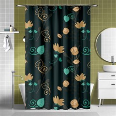 Flowers Leaves Pattern Seamless Shower Curtain 48  X 72  (small)  by Ravend