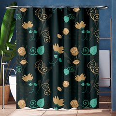 Flowers Leaves Pattern Seamless Shower Curtain 60  X 72  (medium)  by Ravend