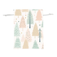 Trees Christmas Lightweight Drawstring Pouch (L)