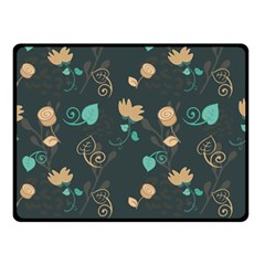 Flowers Leaves Pattern Seamless Two Sides Fleece Blanket (small) by Ravend