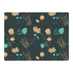 Flowers Leaves Pattern Seamless Two Sides Premium Plush Fleece Blanket (mini) by Ravend