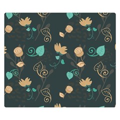 Flowers Leaves Pattern Seamless Two Sides Premium Plush Fleece Blanket (small) by Ravend