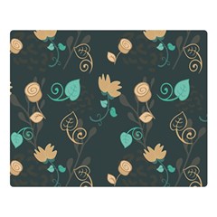 Flowers Leaves Pattern Seamless Two Sides Premium Plush Fleece Blanket (large) by Ravend