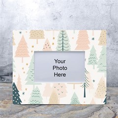 Trees Christmas White Tabletop Photo Frame 4 x6 