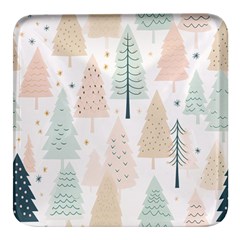 Trees Christmas Square Glass Fridge Magnet (4 pack)