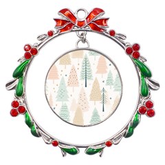 Trees Christmas Metal X mas Wreath Ribbon Ornament by Ravend