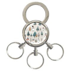 Snowman Snow Christmas 3-ring Key Chain