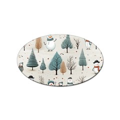 Snowman Snow Christmas Sticker Oval (10 Pack) by Ravend