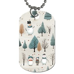 Snowman Snow Christmas Dog Tag (two Sides) by Ravend