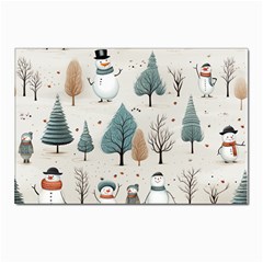 Snowman Snow Christmas Postcards 5  X 7  (pkg Of 10)