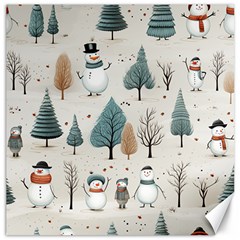 Snowman Snow Christmas Canvas 12  X 12  by Ravend