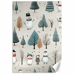 Snowman Snow Christmas Canvas 12  X 18  by Ravend