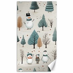 Snowman Snow Christmas Canvas 40  X 72  by Ravend