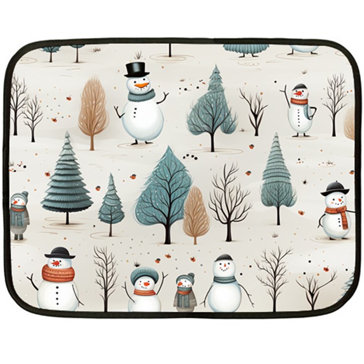 Snowman Snow Christmas Fleece Blanket (Mini)