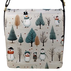 Snowman Snow Christmas Flap Closure Messenger Bag (s) by Ravend