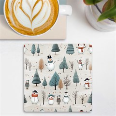 Snowman Snow Christmas Uv Print Square Tile Coaster  by Ravend