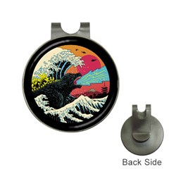 Retro Wave Kaiju Godzilla Japanese Pop Art Style Hat Clips With Golf Markers by Modalart