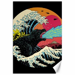 Retro Wave Kaiju Godzilla Japanese Pop Art Style Canvas 20  X 30  by Modalart