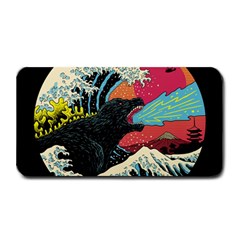 Retro Wave Kaiju Godzilla Japanese Pop Art Style Medium Bar Mat by Modalart