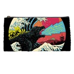 Retro Wave Kaiju Godzilla Japanese Pop Art Style Pencil Case Front