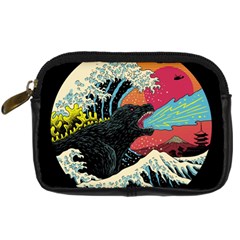 Retro Wave Kaiju Godzilla Japanese Pop Art Style Digital Camera Leather Case by Modalart