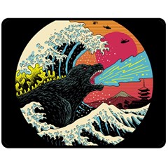 Retro Wave Kaiju Godzilla Japanese Pop Art Style Two Sides Fleece Blanket (medium) by Modalart