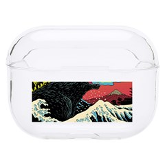 Retro Wave Kaiju Godzilla Japanese Pop Art Style Hard Pc Airpods Pro Case by Modalart