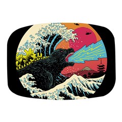 Retro Wave Kaiju Godzilla Japanese Pop Art Style Mini Square Pill Box by Modalart