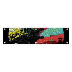 Retro Wave Kaiju Godzilla Japanese Pop Art Style Banner And Sign 4  X 1  by Modalart