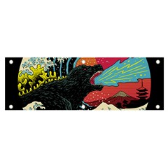 Retro Wave Kaiju Godzilla Japanese Pop Art Style Banner And Sign 6  X 2  by Modalart