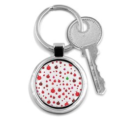 Beetle Animals Red Green Fly Key Chain (round) by Amaryn4rt