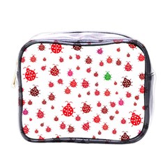 Beetle Animals Red Green Fly Mini Toiletries Bag (one Side) by Amaryn4rt