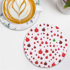 Beetle Animals Red Green Fly Uv Print Round Tile Coaster by Amaryn4rt