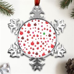 Beetle Animals Red Green Fly Metal Small Snowflake Ornament by Amaryn4rt