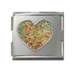 Art Modern Painting Acrylic Canvas Mega Link Heart Italian Charm (18mm) by Amaryn4rt