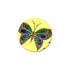 Butterfly Mosaic Yellow Colorful Golf Ball Marker by Amaryn4rt