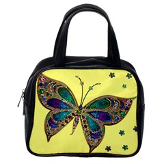 Butterfly Mosaic Yellow Colorful Classic Handbag (one Side) by Amaryn4rt