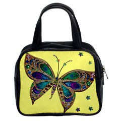 Butterfly Mosaic Yellow Colorful Classic Handbag (two Sides) by Amaryn4rt