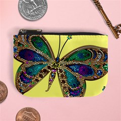 Butterfly Mosaic Yellow Colorful Mini Coin Purse by Amaryn4rt