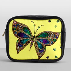 Butterfly Mosaic Yellow Colorful Mini Toiletries Bag (one Side) by Amaryn4rt