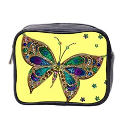 Butterfly Mosaic Yellow Colorful Mini Toiletries Bag (two Sides) by Amaryn4rt