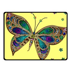 Butterfly Mosaic Yellow Colorful Fleece Blanket (small) by Amaryn4rt