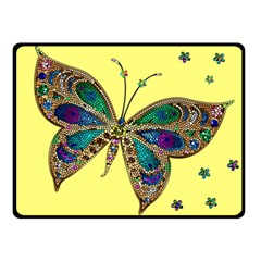 Butterfly Mosaic Yellow Colorful Two Sides Fleece Blanket (small) by Amaryn4rt